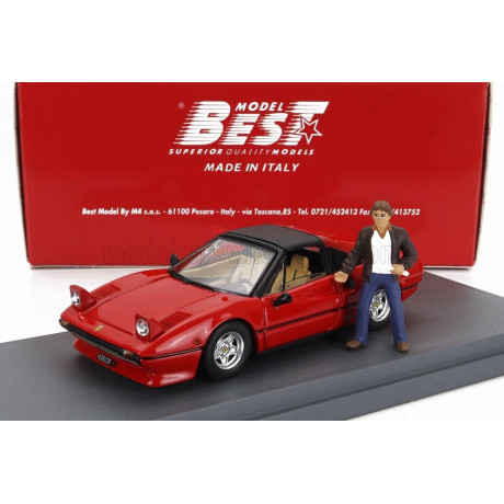 BEST MODEL FERRARI 308 GTS 1977 - PERSONAL CAR GILLES VILLENEUVE WITH FIGURE - RED 1/43
