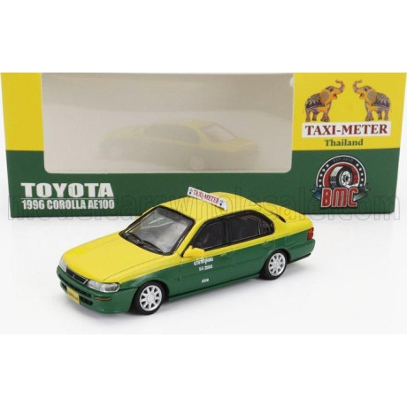BM CREATIONS TOYOTA COROLLA AE100 THAILAND TAXI 1996 - YELLOW GREEN 1/64