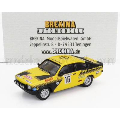 BREKINA PLAST OPEL KADETT C GT/E (night version) N 16 4th RALLY MONTECARLO 1976 WALTER ROHRL - JOCHEN BERGER - YELLOW BLACK 1/87
