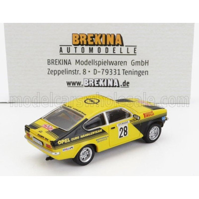 BREKINA PLAST OPEL KADETT C GT/E (night version) N 28 RALLY MONTECARLO 1976 ANDERS KULLANG - CLAES GORAN ANDERSSON - YELLOW BLAC