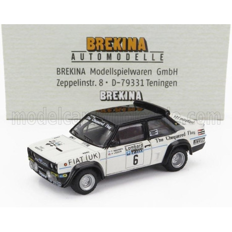 BREKINA PLAST FIAT 131 ABARTH N 6 RALLY RAC LOMBARD 1977 TIMO MAKINEN - HENRY LIDDON - WHITE BLACK 1/87