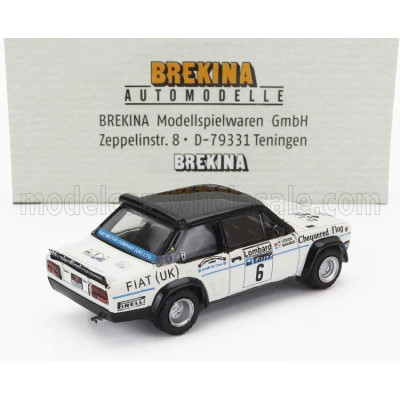 BREKINA PLAST FIAT 131 ABARTH N 6 RALLY RAC LOMBARD 1977 TIMO MAKINEN - HENRY LIDDON - WHITE BLACK 1/87
