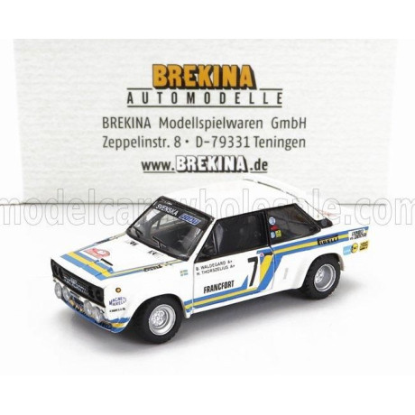 BREKINA PLAST FIAT 131 ABARTH TEAM SVENSKA FIAT N 7 3rd RALLY MONTECARLO 1980 BJORN WALDEGAARD - HANS THORSZELIUS - WHITE 1/87