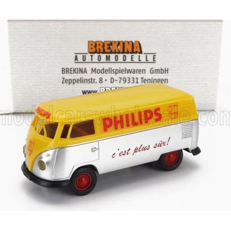 BREKINA PLAST VOLKSWAGEN T1 VAN PHILIPS 1960 - SILVER YELLOW 1/87