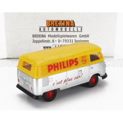 BREKINA PLAST VOLKSWAGEN T1 VAN PHILIPS 1960 - SILVER YELLOW 1/87