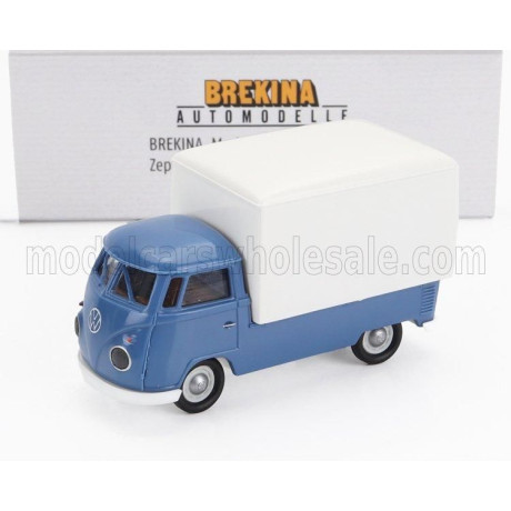 BREKINA PLAST VOLKSWAGEN T1b PICK-UP TELONATO 1960 - BLUE WHITE 1/87