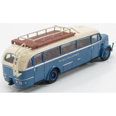 BREKINA PLAST SAURER BT4500 AUTOBUS WIENER LOKALBAHNEN 1954 - LIGHT BLUE IVORY 1/87