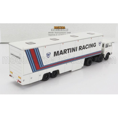 BREKINA PLAST FIAT 691 T TRUCK TEAM LANCIA MARTINI RACING CAR TRANSPORTER 1970 - WHITE 1/87