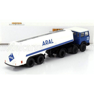 BREKINA PLAST FIAT 691 T TANKER TRUCK ARAL 1970 - BLUE WHITE 1/87