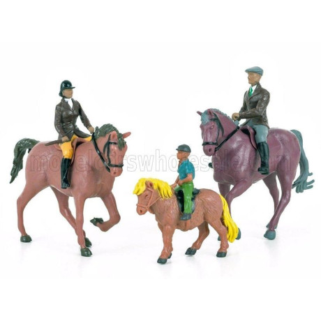 BRITAINS ACCESSORIES HORSES WITH FIGURES - VARIOUS 1/32
