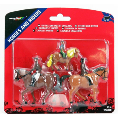 BRITAINS ACCESSORIES HORSES WITH FIGURES - VARIOUS 1/32
