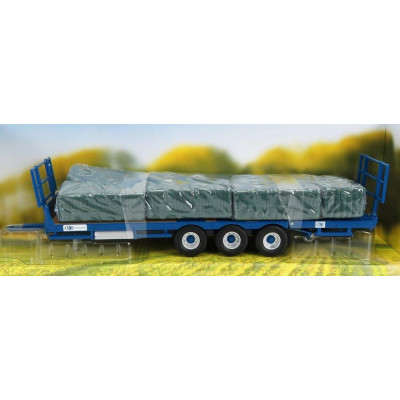 BRITAINS ACCESSORIES TRAILER - BALE THROW WAGON - CARRELLO TRASPORTO FIENO - BLUE WOOD 1/32