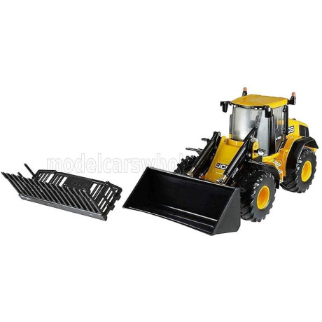 BRITAINS JCB 4195 RUSPA GOMMATA TRACTOR - SCRAPER - YELLOW BLACK 1/32