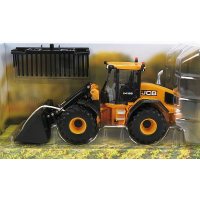 BRITAINS JCB 4195 RUSPA GOMMATA TRACTOR - SCRAPER - YELLOW BLACK 1/32