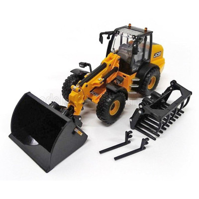 BRITAINS JCB TM420 RUSPA GOMMATA TRACTOR - SCRAPER - YELLOW BLACK 1/32