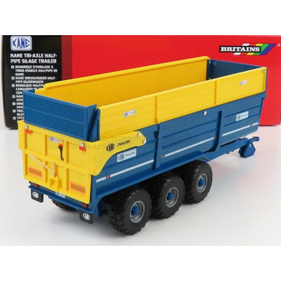 BRITAINS KANE TRAILER CARRELLO CASSONE RIBALTABILE 3-ASSI - BLUE YELLOW 1/32