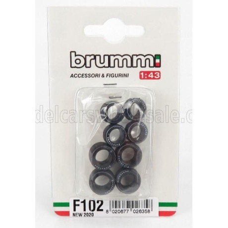 BRUMM ACCESSORIES F1 SET PNEUMATICI GOOD YEAR E CERCHI - TYRES AND WHEELS - BLACK SILVER 1/43