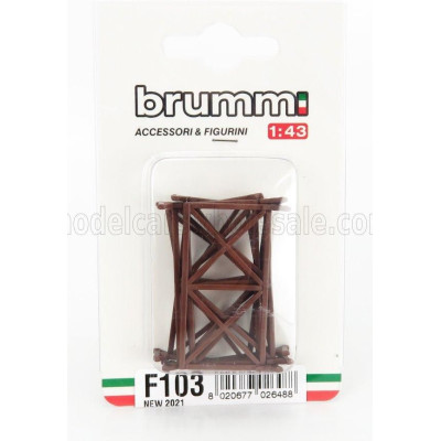 BRUMM ACCESSORIES SET 5X TRANSENNE - STREET BARRICADES sizes misure 4.65cm x 2.85 cm - BROWN 1/43