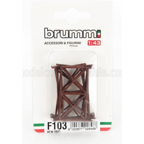 BRUMM ACCESSORIES SET 5X TRANSENNE - STREET BARRICADES sizes misure 4.65cm x 2.85 cm - BROWN 1/43