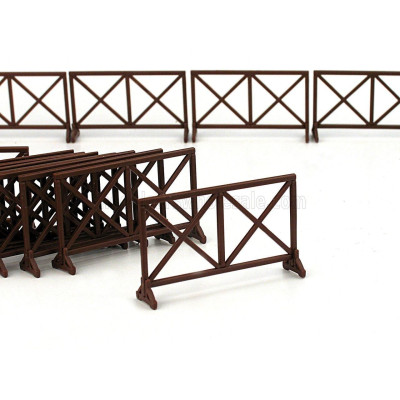 BRUMM ACCESSORIES SET 5X TRANSENNE - STREET BARRICADES sizes misure 4.65cm x 2.85 cm - BROWN 1/43