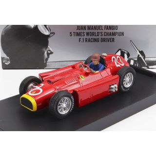 BRUMM FERRARI F1  D50 N 20 2nd MONACO GP JUAN MANUEL FANGIO 1956 WORLD CHAMPION - WITH DRIVER FIGURE - RED 1/43