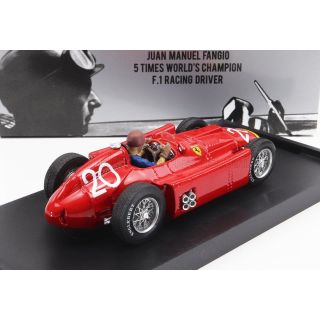 BRUMM FERRARI F1  D50 N 20 2nd MONACO GP JUAN MANUEL FANGIO 1956 WORLD CHAMPION - WITH DRIVER FIGURE - RED 1/43