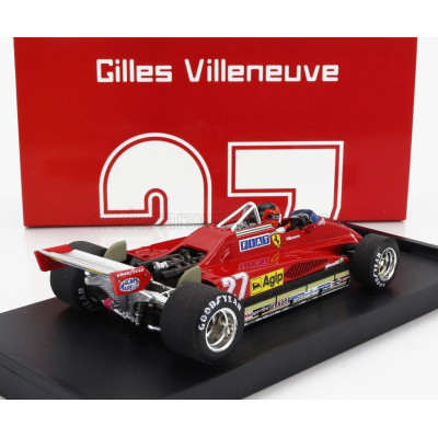 BRUMM FERRARI F1  126C2 N 27 2nd SAN MARINO IMOLA GP 1982 GILLES VILLENEUVE - WITH DRIVER FIGURE - RED 1/43
