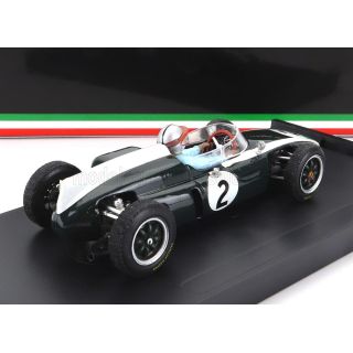 BRUMM COOPER F1  T53 N 2 BRITISH GP 1960 B.MCLAREN - WITH DRIVER FIGURE - GREEN WHITE 1/43