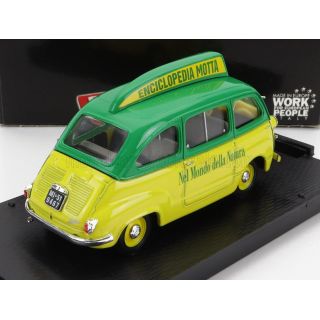 BRUMM FIAT 600 MULTIPLA - ENCICLOPEDIA MOTTA 1956 - YELLOW GREEN 1/43