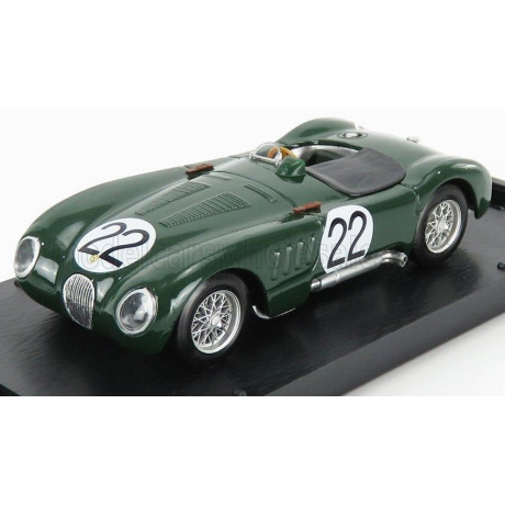 BRUMM JAGUAR C-TYPE XK-120C 3.4L S6 TEAM JAGUAR CARS LTD N 22 24h LE MANS 1951 S.MOSS - J.FAIRMAN - BRITISH RACING GREEN 1/43