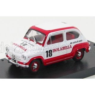BRUMM FIAT 600D - AMARO 18 ISOLABELLA 1960 - WHITE RED 1/43