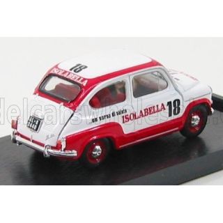 BRUMM FIAT 600D - AMARO 18 ISOLABELLA 1960 - WHITE RED 1/43