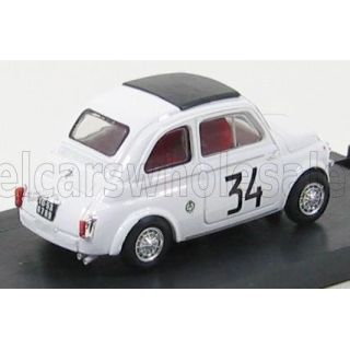 BRUMM FIAT 500 595 ABARTH N 34 WINNER CRITERIUM APERTURA MONZA 1964 FRANCO PATRIA - WHITE 1/43