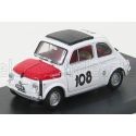 BRUMM FIAT 500 595 ABARTH N 108 TROFEO ITALIANO TURISMO WINNER COPPA GALLEGA 1965 LEONARDO DURST - WHITE RED 1/43