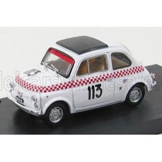 BRUMM FIAT 500TV GIANNINI N 113 SCUDERIA DEL LARIO V TROFEO VAL CAMONICA 1969 B.DOSI - WHITE RED 1/43