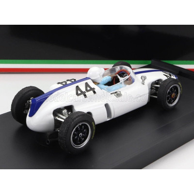 BRUMM COOPER F1  T56 N 44 BELGIUM GP 1961 M.GREGORY - WITH DRIVER FIGURE - WHITE BLUE 1/43