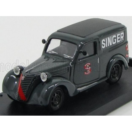 BRUMM FIAT 500C FURGONE VAN VEICOLO COMMERCIALE PUBLICITAIRE SINGER AGENZIA CATANZARO 1950 - GREY 1/43