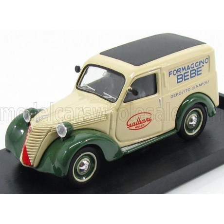 BRUMM FIAT 1100 FURGONE VAN VEICOLO COMMERCIALE PUBLICITAIRE GALBANI MELZO MILANO DEPOSITO DI NAPOLI 1950 - CREAM GREEN 1/43