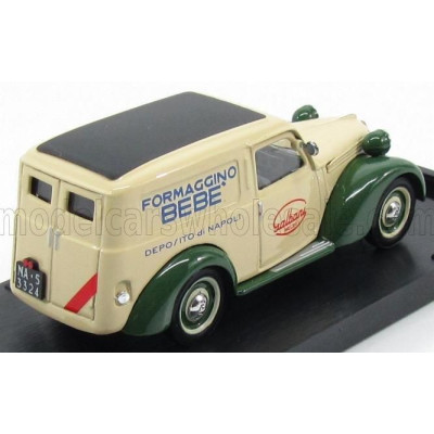 BRUMM FIAT 1100 FURGONE VAN VEICOLO COMMERCIALE PUBLICITAIRE GALBANI MELZO MILANO DEPOSITO DI NAPOLI 1950 - CREAM GREEN 1/43