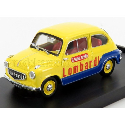 BRUMM FIAT 600 BRODO LOMBARDI 1960 - YELLOW BLUE 1/43