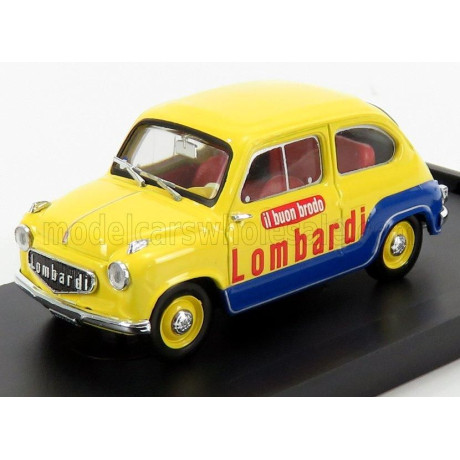 BRUMM FIAT 600 BRODO LOMBARDI 1960 - YELLOW BLUE 1/43