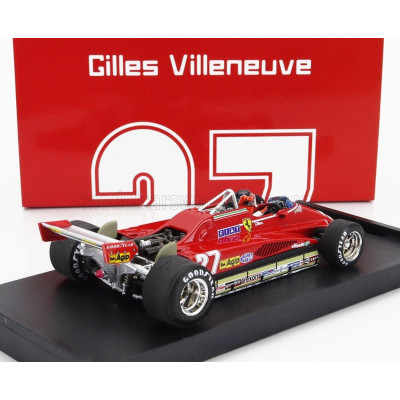 BRUMM FERRARI F1  126C2 N 27 BRAZILIAN GP 1982 GILLES VILLENEUVE - WITH DRIVER FIGURE - RED 1/43