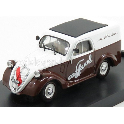 BRUMM FIAT 500B VAN PUBBLICITARIO CAFFAREL CIOCCOLATO 1950 - BROWN WHITE 1/43
