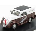 BRUMM FIAT 500B VAN PUBBLICITARIO CAFFAREL CIOCCOLATO 1950 - BROWN WHITE 1/43
