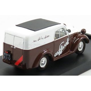 BRUMM FIAT 500B VAN PUBBLICITARIO CAFFAREL CIOCCOLATO 1950 - BROWN WHITE 1/43
