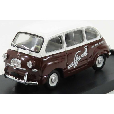 BRUMM FIAT 600 MULTIPLA VEICOLO COMMERCIALE CAFFAREL 1956 - WHITE BROWN 1/43