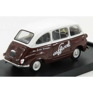 BRUMM FIAT 600 MULTIPLA VEICOLO COMMERCIALE CAFFAREL 1956 - WHITE BROWN 1/43