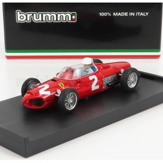 BRUMM FERRARI F1  156 N 2 ITALY GP PHIL HILL 1961 WORLD CHAMPION - WITH DRIVER FIGURE - RED 1/43