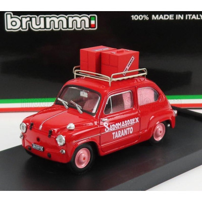 BRUMM FIAT 600D SADOMASOSEX TARANTO 1960 - LA MAZURKA DEL BARONE DELLA SANTA  E DEL FICO FIORONE 1975 - RED 1/43
