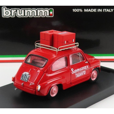 BRUMM FIAT 600D SADOMASOSEX TARANTO 1960 - LA MAZURKA DEL BARONE DELLA SANTA  E DEL FICO FIORONE 1975 - RED 1/43